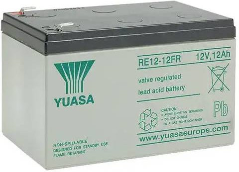 Yuasa RE12-12FR Bleiakku 12V 12Ah Blei-Vlies AGM in Grau B/H/T: 15,1 x 9,8 x 9,8 cm - Bild 1