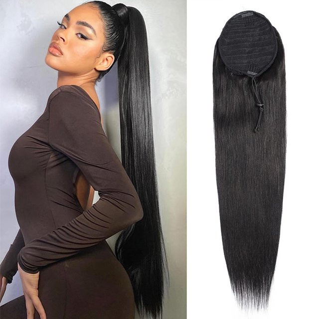 xbeauty Haarverlängerung Pferdeschwanz, 100 g, Schwarz, 100 % Echthaar - Bild 1