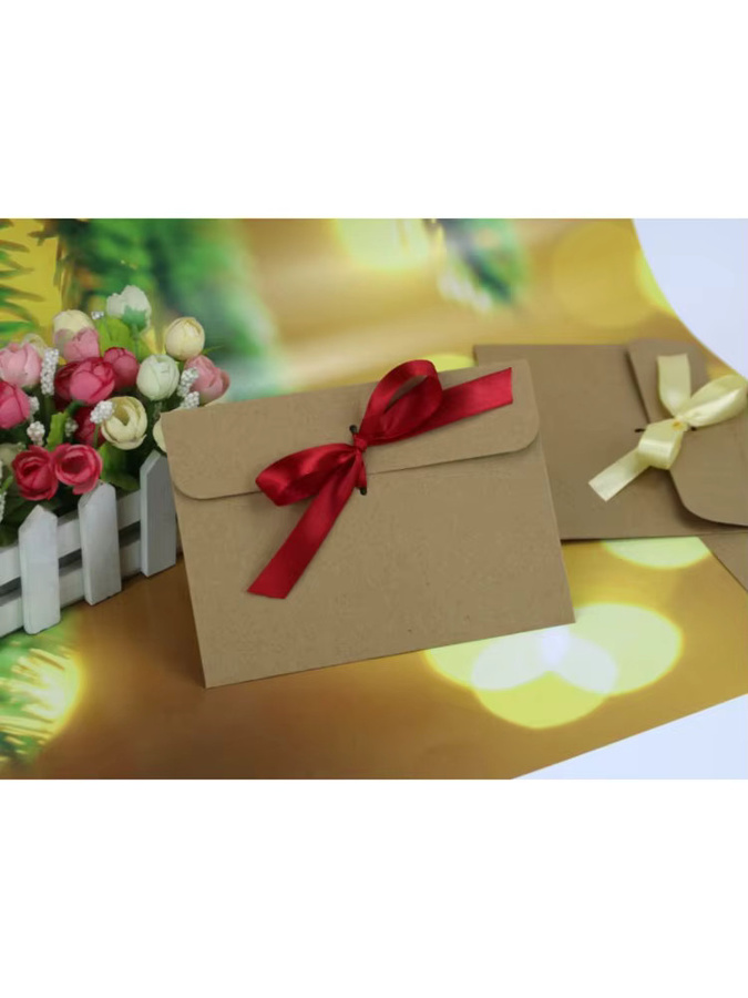 20 Stück Kraftpapier-Umschläge mit bunten Schleifen in Braun und Multicolour für Hochzeiten und Geburtstage - Bild 2