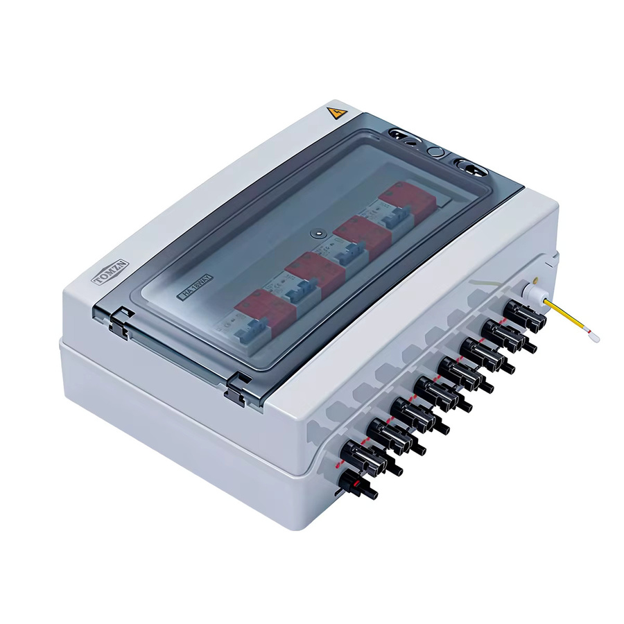 TOMZN Solar Photovoltaik PV-Combiner-Box mit Blitzschutz, 4 Eingänge, 4 Ausgänge, 1000VDC, MCB, SPD, wasserdicht IP65, 18-Wege-Verteiler - Bild 2
