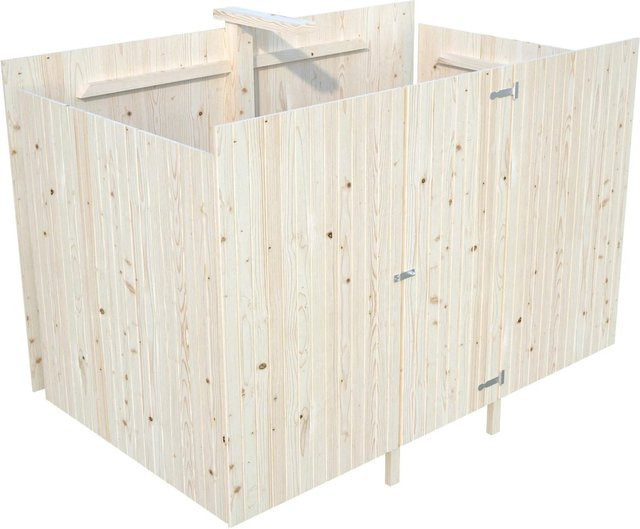 Palmako Anbauschuppen Karl aus Fichtenholz in Beige mit vorgefertigter Tür, B/T: 762 x 360 cm - Bild 1