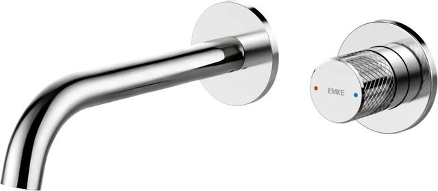 Emke Waschtischarmatur Unterputz mit Einhebelmischer in Chrom, wassersparende Badarmatur für die Wandmontage - Bild 1