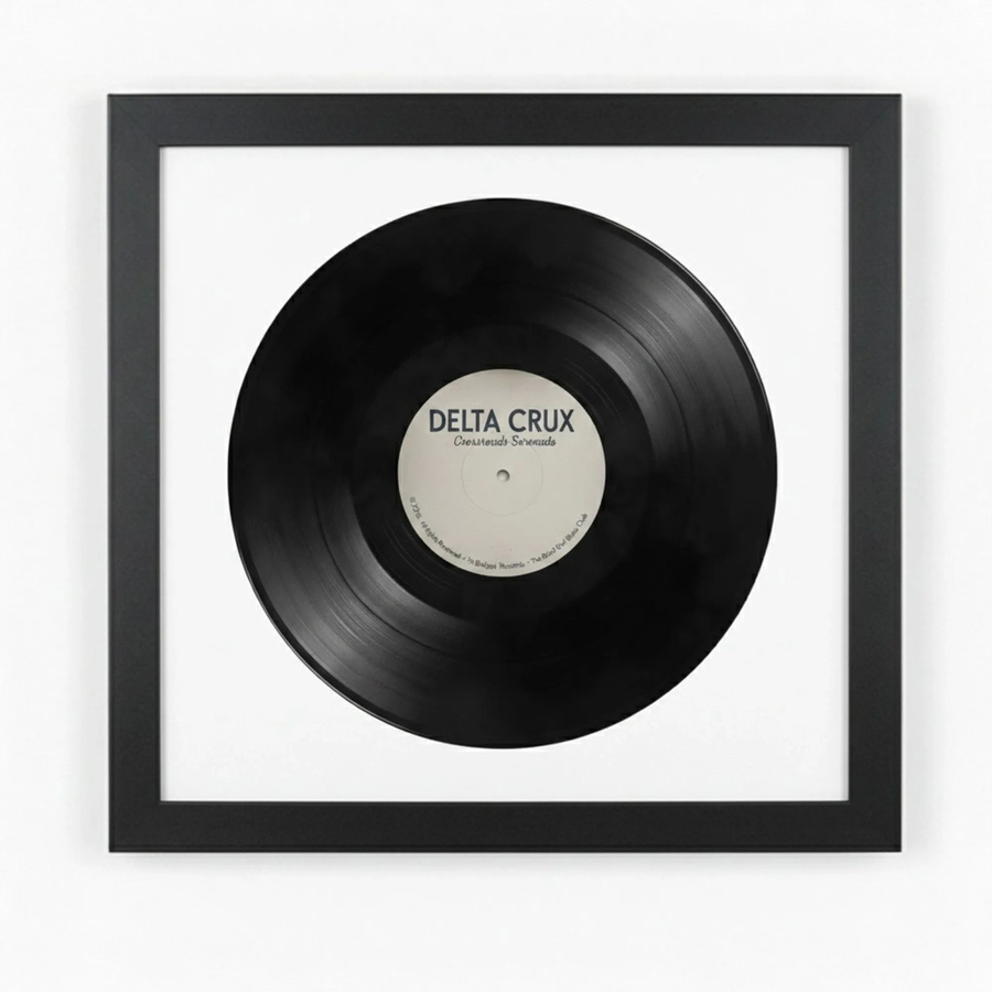 K-Möbel Schallplatten Rahmen Schwarz mit weißem Passepartout für Vinyl, B/H: 40 x 40 cm - Bild 2