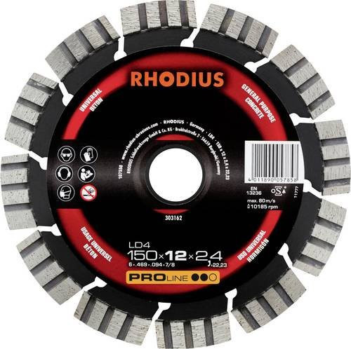 Rhodius Diamanttrennscheibe 303162 für Naturstein und Beton, Durchmesser: 150 mm, Schwarz - Bild 1