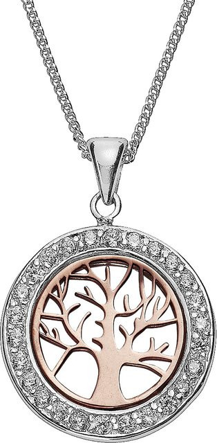 Zeeme Halskette 925 Silber, Bicolor, Lebensbaum-Motiv, Damen - Bild 1