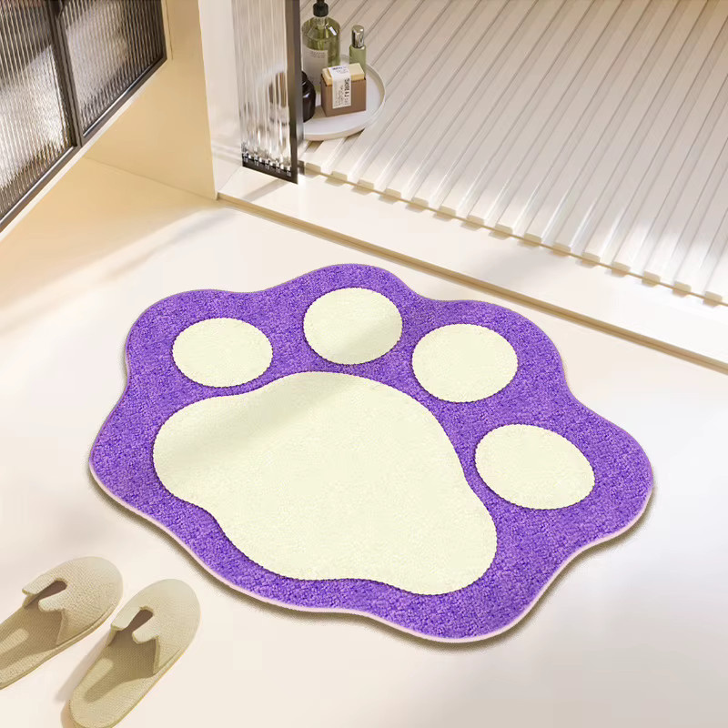 VIKAMA Badezimmermatte in Katzenkrallenform, rutschfester und wasserabsorbierender Duschteppich mit Tierdesign - Bild 1