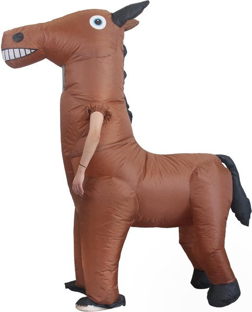 Chose One Aufblasbares Halloween-Pferdekostüm, Braun - Bild 1