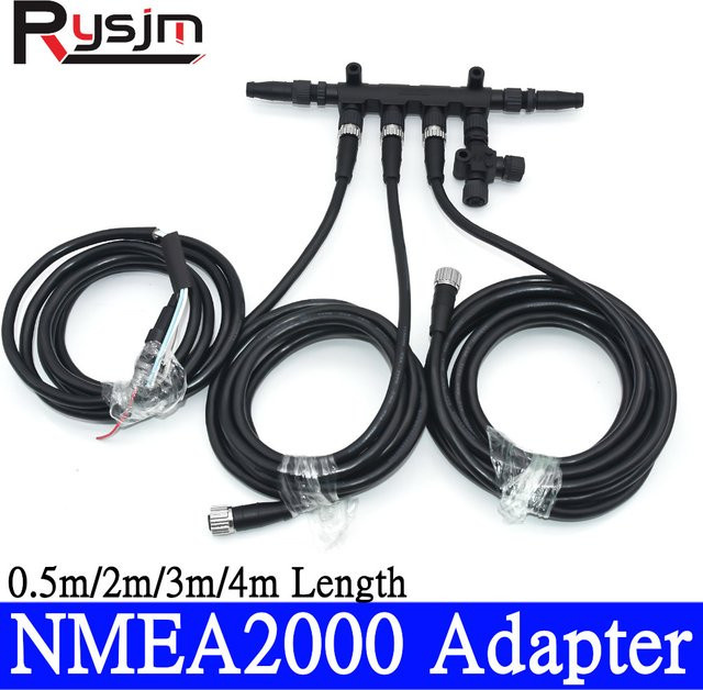 RYSJM NMEA 2000 Adapter Set mit Konverter und Terminator in Schwarz, männlich und weiblich, für DC 9-32V - Bild 1