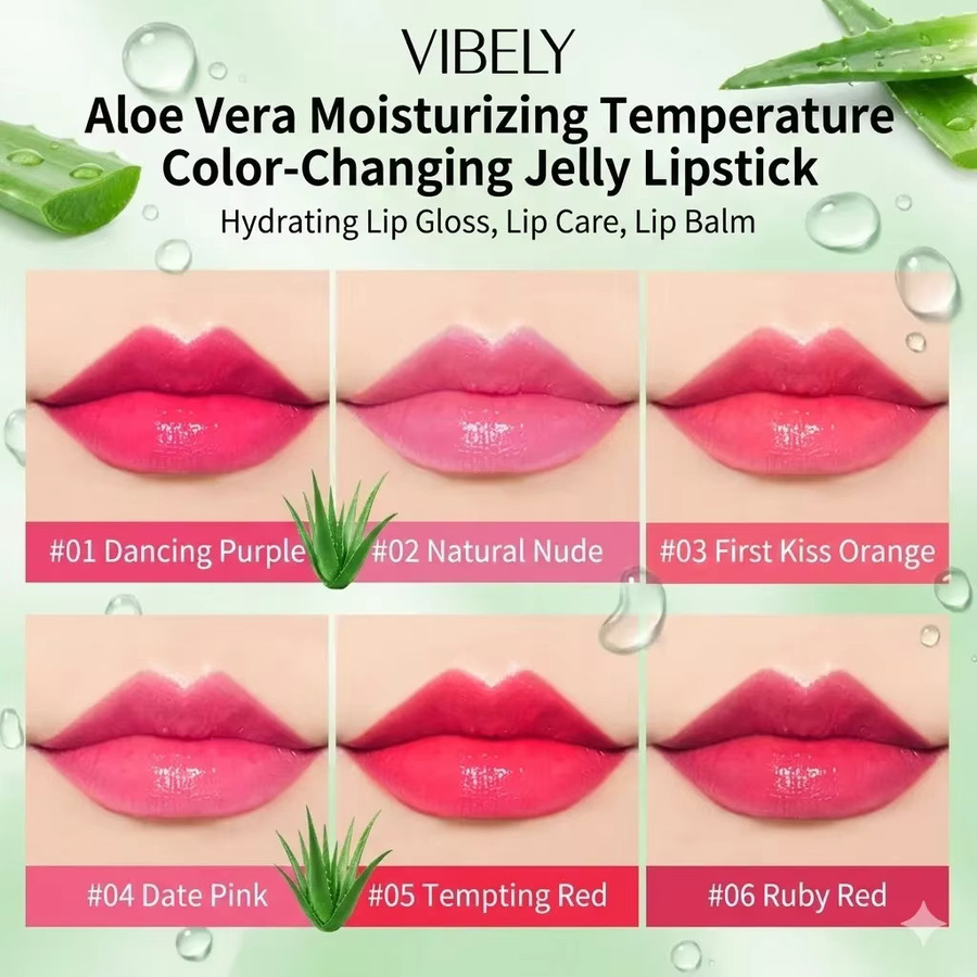 VIBELY Lippenbalsam Aloe Vera, #07 Rebellious Red, Glänzend, Unisex - Bild 2
