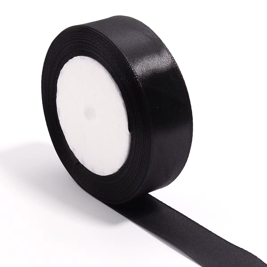 Linsoir Beads Satinband Schwarz, 23 Meter Rolle für Dekorationen, DIY und Geschenke - Bild 3