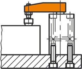 AMF Spanneisen DIN 6316 einfach gekröpft, Farbe: orange, Nut 26 mm, Länge: 250 mm - Bild 1