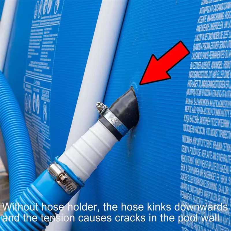 Intex Schwimmbad-Schlauchhalterung für Aufstellpools, Schlauchauslass-Halterung für 30-38mm Schläuche, Grau und Blau - Bild 3