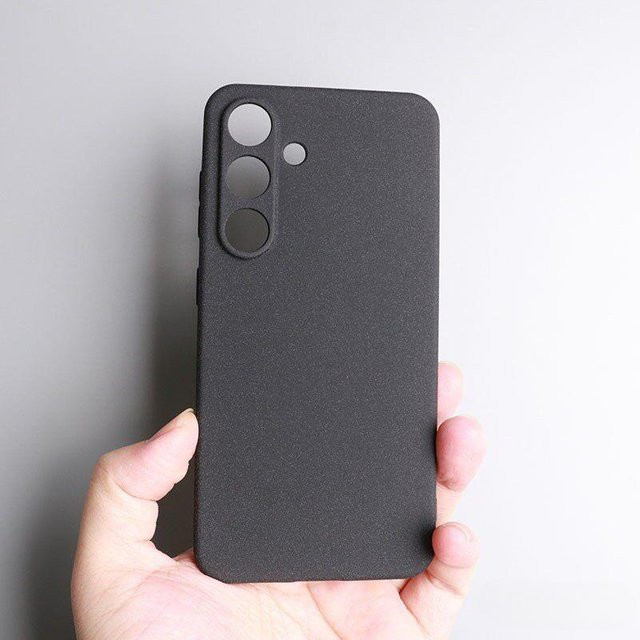 Einfarbige Sandstein Handyhülle für Samsung Galaxy S26 Ultra S25 Edge S24 Ultra S23 FE S21 S22 A55 A56 A37 A57 in Beige oder Schwarz - Bild 1