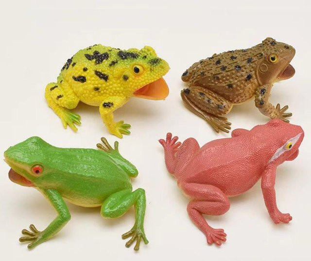 BC Pet Supplies Froschspielzeug, 4-teiliges Set, Realistische Tierfiguren - Bild 1