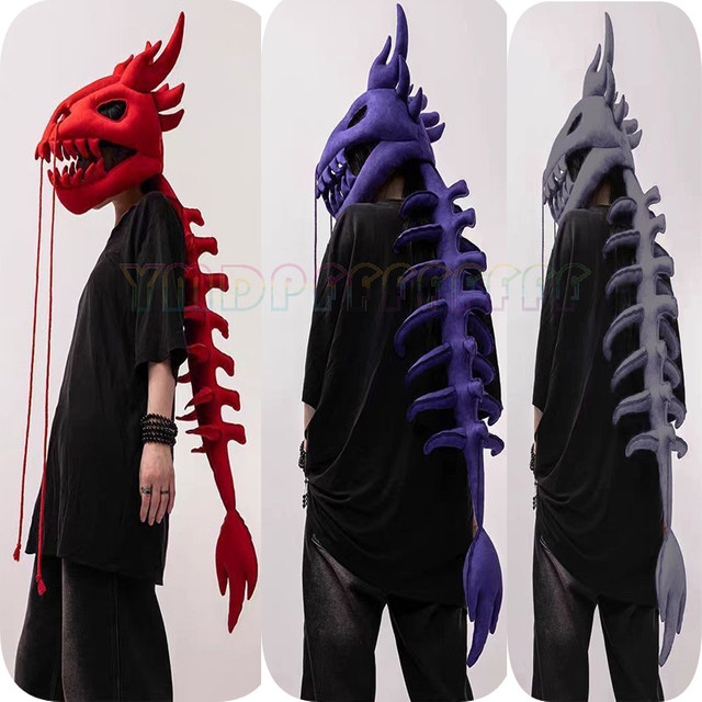 ZOBOTT Chinesischer Loong-Tentakel-Dinosaurier-Skelett-Kopfbedeckung Exoskelett-Puppe, Plüsch / Textil - Bild 1