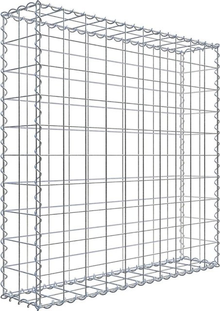 Gabiona Gabione aus Stahl in Silber, B/T/H: 100 x 100 x 20 cm, Maschenweite 10 x 10 cm - Bild 1