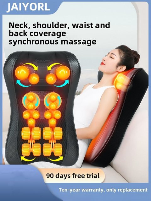 JAIYORL Shiatsu Nackenmassagekissen mit Wärmefunktion und Tiefenmassage in Schwarz - Bild 1
