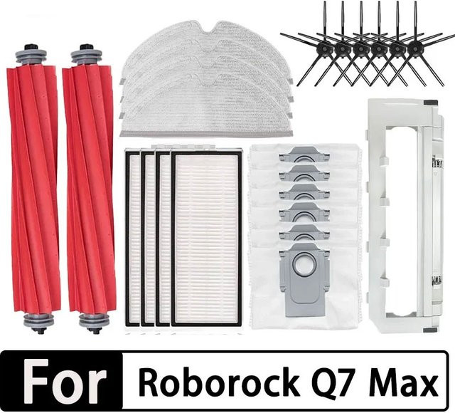 Roborock Zubehör-Set für Q7 Max und T8 mit Staubbeuteln, HEPA-Filtern, Hauptbürsten, Seitenbürsten und Mopps in Multicolor - Bild 1