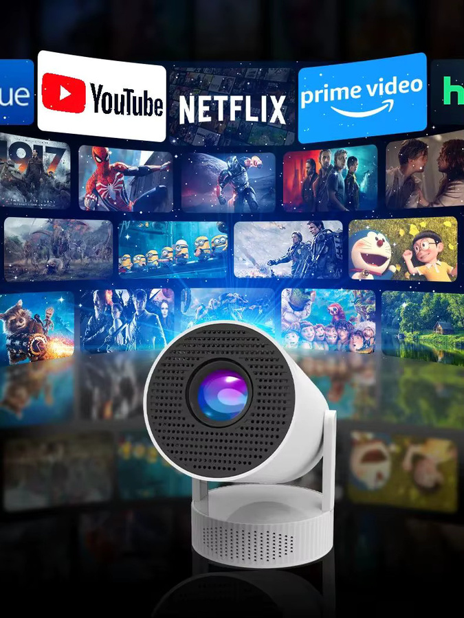 Salange HY300 Pro Max 8K Smart Projektor mit integrierter Batterie, Android 14, 8000 Lumen, WiFi 6 und Bluetooth 5.4 in Weiß - Bild 5