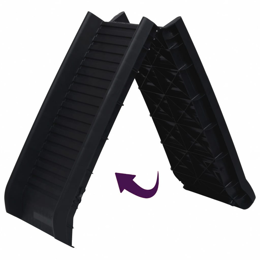 Vidaxl Faltbare Hunderapmpe in Schwarz, L x B x H: 155,5 x 40 x 15,5 cm - Bild 6