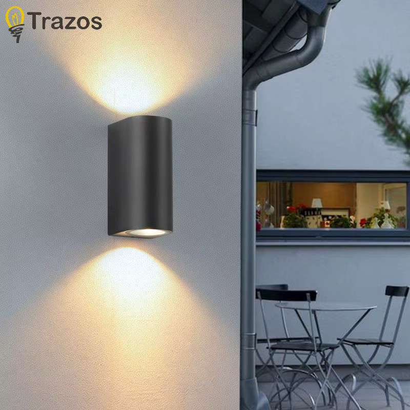 TRAZOS LED-Doppelkopf-Wandleuchte für den Außenbereich, quadratisch, Schwarz, Warmweiß - Bild 3