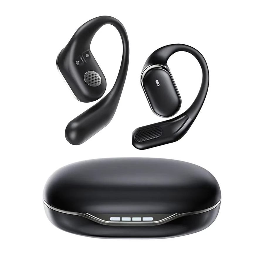 Arikasen Bluetooth 5.4 Kopfhörer, kabellose Open-Ear-Ohrhörer mit Luftleitung, Dual-Mikrofon für klare Anrufe und 60 Stunden Spielzeit, Schwarz - Bild 4