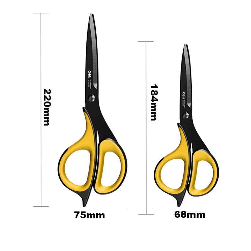 Deli Antihaft-Schere in Gelb für Büro, Schule und DIY-Handwerk, Breite: 18,4 cm, Länge: 22,0 cm - Bild 3