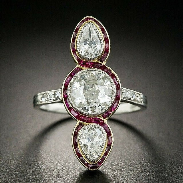 YoYo Ring Vintage, 925 Silber, Zirkonia, Damen - Bild 1