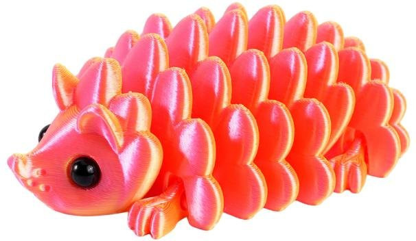 2 Stück Binchi Igel-Figuren mit gelenkiger Struktur in Mehrfarben und Pink, 3D-gedruckte Dekofiguren für den Tisch - Bild 1