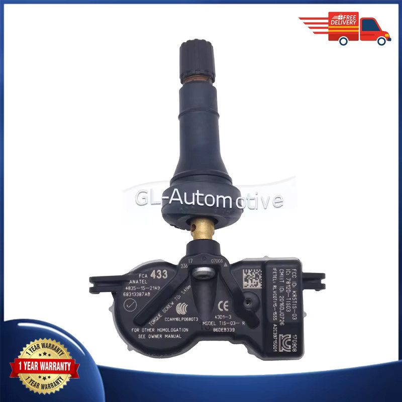 GANGLE TPMS Reifendrucksensor 433MHz für Jeep Compass 2020-2025, Grand Cherokee und Renegade, Farbe: Schwarz, Ersatzteil 68313387AB 68313387AA 68313387AC - Bild 2