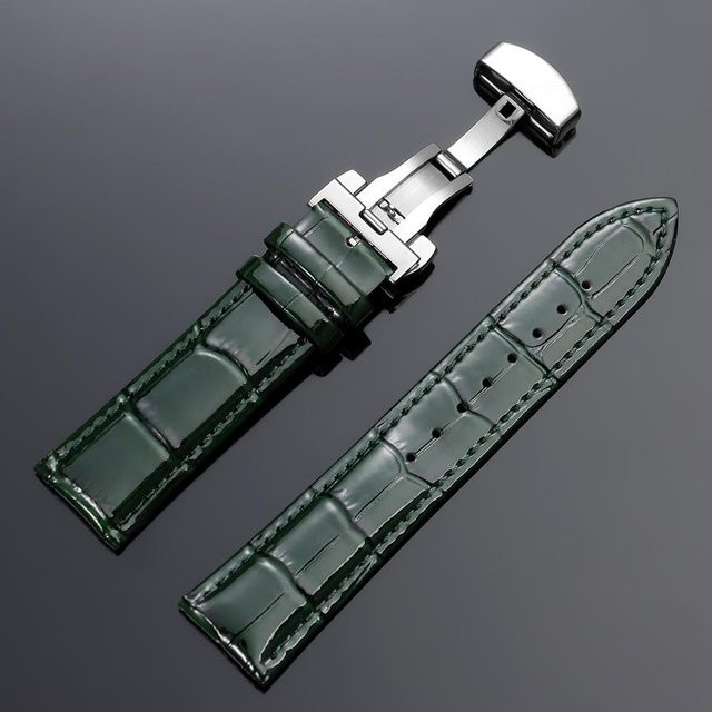 TolTales Uhrenarmband Kalbsleder, grün, 18mm, Unisex - Bild 1
