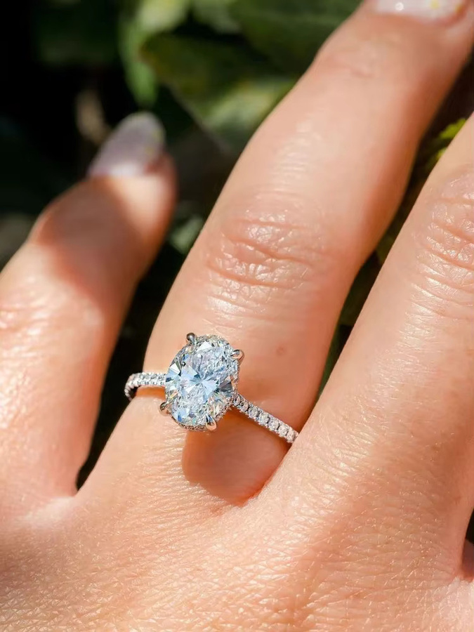 Moissanit-Diamantring, 925 Silber, Damen - Bild 5