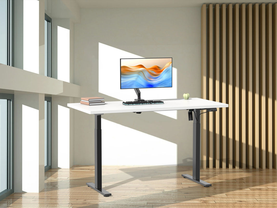 VCM Schreibtisch E-Lona höhenverstellbar mit Elektromotor, Weiß/Schwarz, B: 110 cm, T: 50 cm - Bild 4