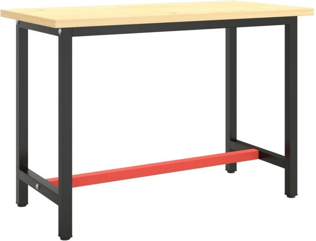 vidaXL Werkbankgestell aus Metall in MattSchwarz und MattRot, B/T/H: 110 x 50 x 79 cm - Bild 1