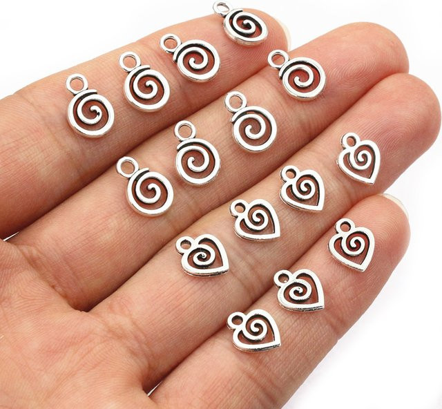 Wadsfred Anhänger, Herz wirbel, versilbert, Silber, Unisex - Bild 1