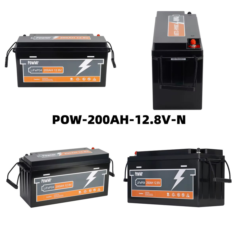 PowMr LiFePO4 Batterie 12,8V 200Ah mit integriertem BMS 2560Wh Deep-Cycle Lithium-Eisenphosphat-Batterie in Schwarz für Solarenergiespeicher, Wohnmobile, Boote, Off-Grid und USV - Bild 8