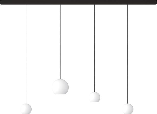 KOMOT KOS Quattro SL LED-Pendelleuchte mit Schiene, Schwarz matt, Opalglas, Tunable White 2200K - 4200K, Länge: 150 cm - Bild 1