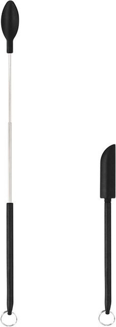 CosyHome Mini Silikon Spatel Set aus Edelstahl und Silikon, 2 Stück, Weiß, Wiederverwendbare kleine Schaber für Make-up, Beauty und Küche - Bild 1