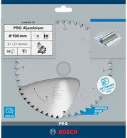 Bosch Kreissägeblatt Standard für Aluminium für Akkusägen, Durchmesser: 190 mm, Bohrung: 20 mm, 56 Zähne - Bild 2