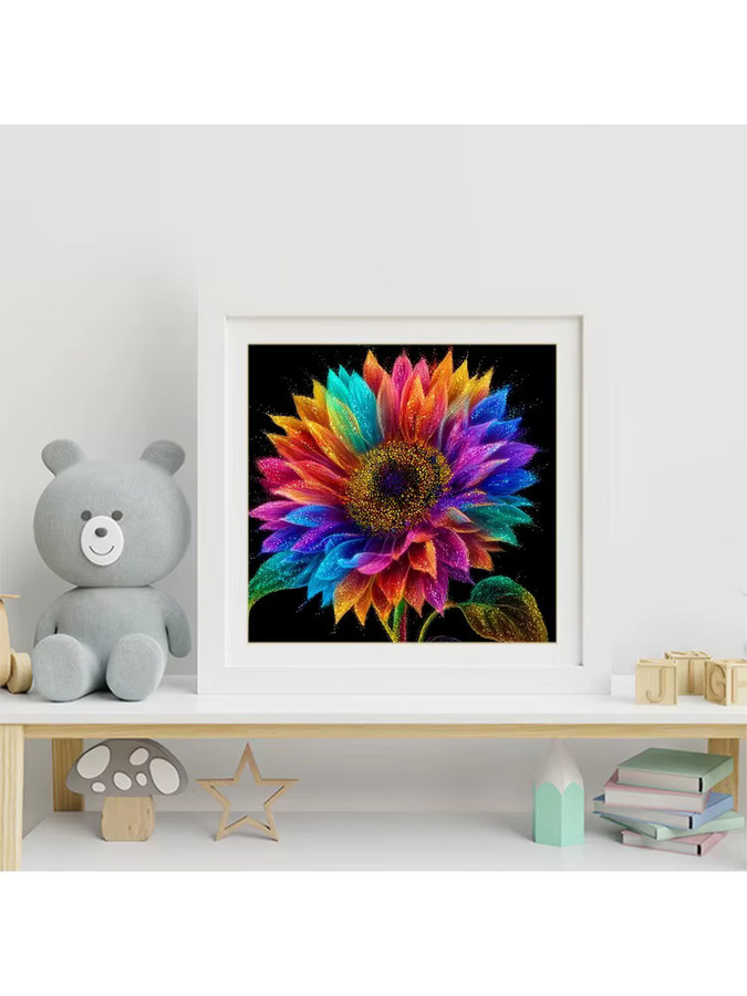 Evershine 5D-DIY-Mosaik-Bastelset Sonnenblume mit Blumen-Motiv in Multicolour, Diamant-Gemälde mit runden Strass-Steinen für Anfänger, B/H: 20 x 20 cm - Bild 3