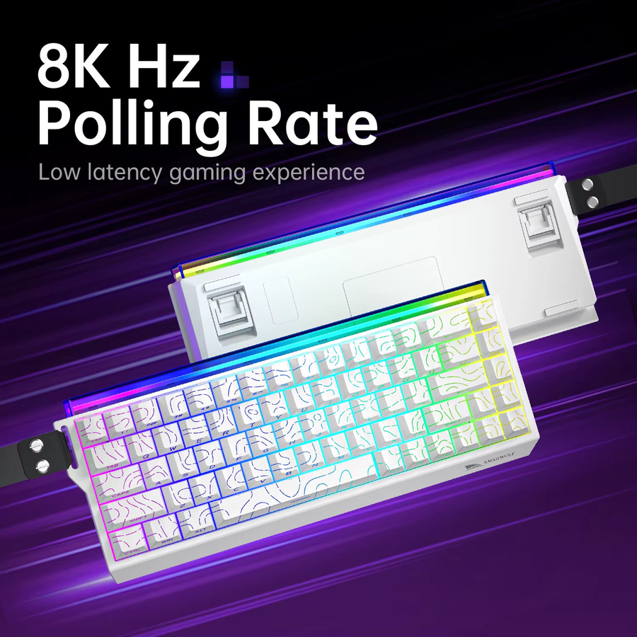 SMAILWOLF SK11 68HE Mechanische Gaming Tastatur mit Magnetischem Schalter, 68% Layout, Weiß, 8K Polling Rate für E-Sport und PC - Bild 4