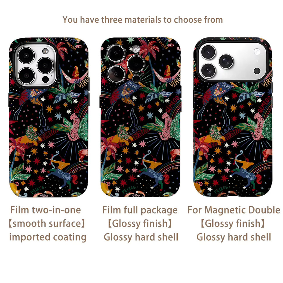 Zodiac Tropics Magnetische Handyhülle für iPhone 17 16 15 14 13 Pro Max Plus Multicolor – Robuste Einzel- und Doppelschicht-Schutzhülle - Bild 2