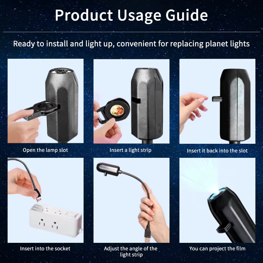 GGBEE USB Projektionslicht Planet für Schlafzimmer mit 5V Direct Insertion für Weihnachten und Halloween - Bild 4