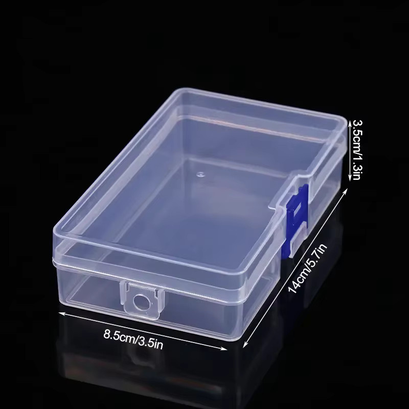 5 Stück transparente abschließbare Aufbewahrungsboxen aus Kunststoff, rechteckige Kunststoff-Teilebox mit Deckel für Schreibwaren und Kleinteile - Bild 1
