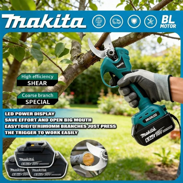 Makita LXT 18V Akku Professionelle Kabellose Gartenschere in Petrol - Bild 1