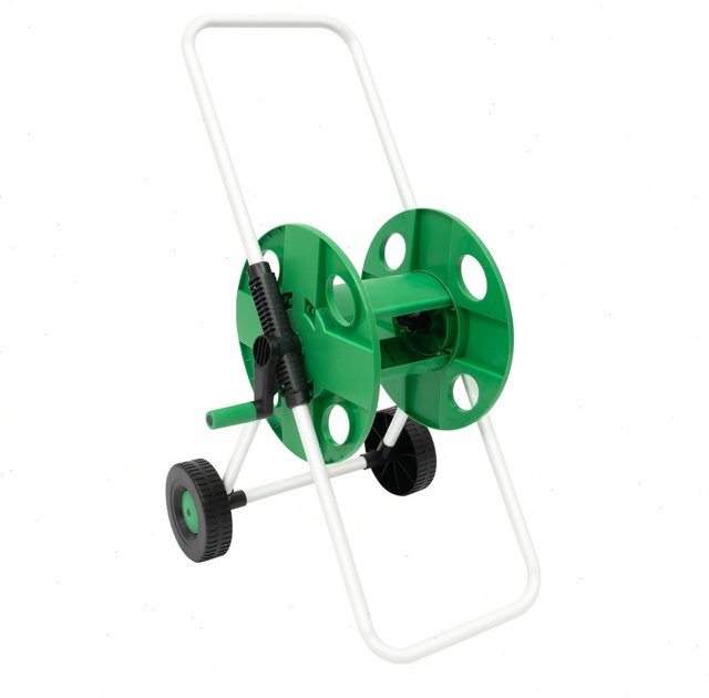 Bymaocar Gartenschlauch-Aufrollwagen in Grün mit 2 Rädern und Schiebegriff, Kapazität für 50 m Wasserschlauch (1/2 Zoll), H x B x T: 87 x 27 x 38,5 cm - Bild 1