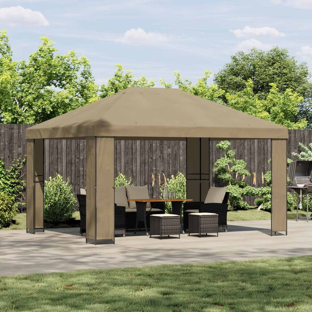 vidaXL Pavillon aus Polyester und Stahl in Beige B: 400 cm, T: 300 cm, H: 276,5 cm - Bild 2