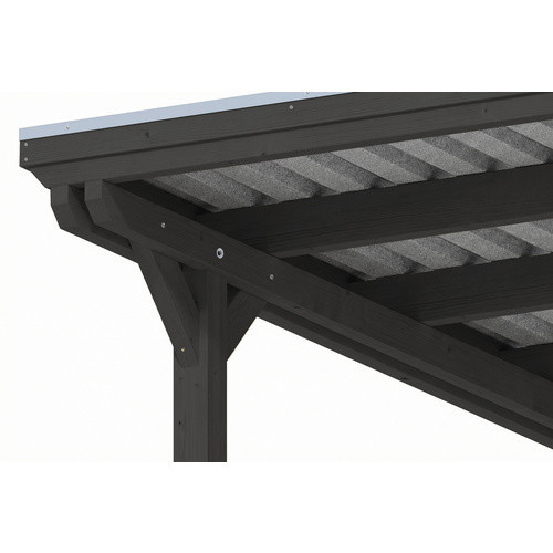 SKANHOLZ Carport Emsland aus Fichte mit Stahl-Flachdach in Anthrazit und Schwarz, B: 609 cm, T: 604 cm - Bild 2