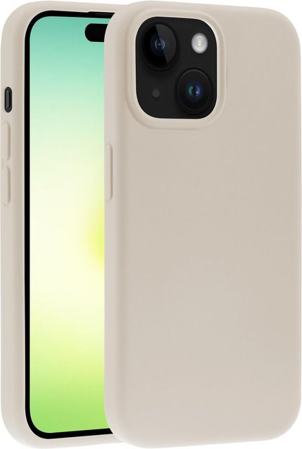 Vivanco Mag Hype Cover Handyhülle für iPhone 15 Plus mit Magnetic Wireless Charging Support, beige - Bild 1