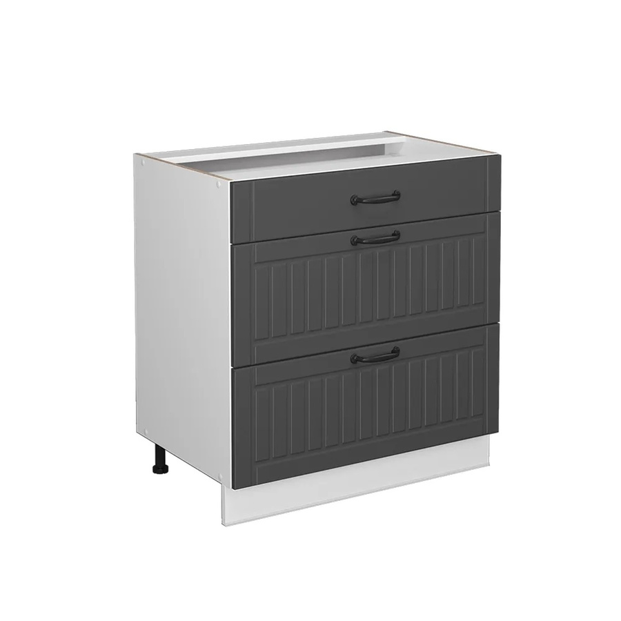 Vicco Badschrank Fame-Line in Anthrazit und Weiß mit 3 Schubladen und Soft-Close-Türen, B/H: 80 x 82 cm - Bild 2